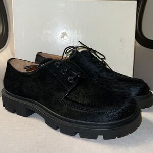 Maison Margiela Pony Leather Oxford Black Dress Shoes Size 42/ 9